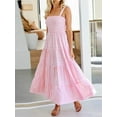 thumbnail image 5 of Niusricy Women Elegant Sexy Maxi Flowy Dress Ladies Sleeveless Long Swing Dress Casual Striped Print A-Line Dress High Waist Party Dress Summer Daily for Vacation Cocktail Beach Streetwear, 5 of 7