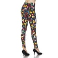 thumbnail image 3 of Women Ultra Soft Printed Fashion Full Length Ankle Leggings (Colorful Alphabet), 3 of 6
