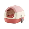 thumbnail image 3 of EHJRE Hooded Cat Litter Box Enclosed Cat Litter Box with Door Sandbox Pet Accessories Anti Splashing with Scoop Enclosed Cat Toilet pink, 3 of 8
