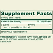 Spring Valley L-Lysine Dietary Supplement Tablets for Tissue Health, 500 mg, 250 Count