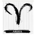thumbnail image 2 of Ambesonne Zodiac Shower Curtain, Aries Astrology Sign, 69"Wx70"L, White Black, 2 of 4