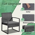 thumbnail image 5 of Homall 3-Piece Casual Bistro Set with Wicker Chairs and Coffee Table for Patio Furniture, Grey, 5 of 7
