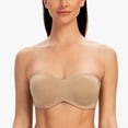 thumbnail image 4 of MELENECA Women's Strapless Bras for Large Bust Minimizer Unlined with Underwire Clear Strap Beige Heather 38DD, 4 of 5