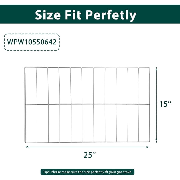 Whirlpool Oven Rack - 25'' x 15'' - Stainless Steel - Fits Whirlpool and Amana Models