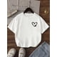 thumbnail image 1 of Girls Heart Print Short Sleeve Crew Neck T-shirt, Soft And Comfortable For Active Sports Outdoor Wear, 1 of 6