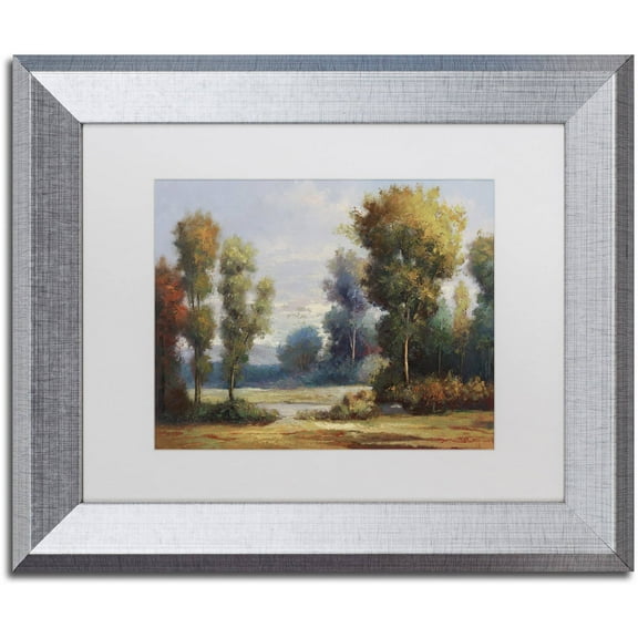 Trademark Fine Art "Memory Lane" Canvas Art by Daniel Moises, White Matte, Silver Frame