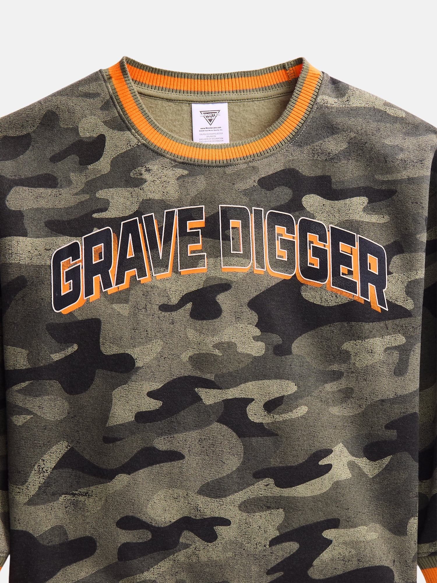 Monster Jam Boys Crewneck Sweatshirt and Joggers 2-Piece Set, Sizes 4-16