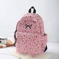 thumbnail image 3 of Yucurem Large Capacity Aesthetic Corduroy Bow Printed Backpacks, Lightweight Coquette Backpack with Bowknot for Travel Work Daily Use (Pink), 3 of 6