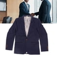 thumbnail image 4 of Chaqueta de traje para hombre Slim Fit tela de mezcla de algodón Chaqueta de traje para hombre Resalte la madurez Confección fina para negocios Anggrek Otros, 4 of 7