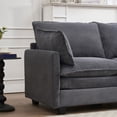 thumbnail image 4 of [Modern Velvet U-Shaped Modular Sofa for Living Room, 220×80×75cm with Ottoman], 4 of 13