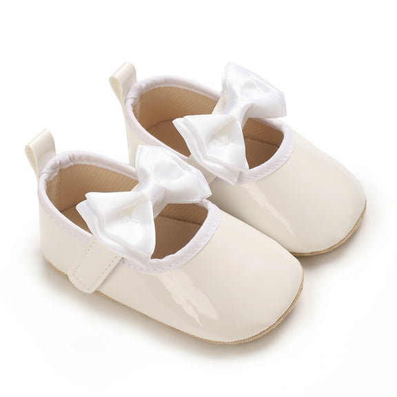 Loliuicca Baby Girl Flats Shoes Infant Bow Walker Crib Shoes for Party