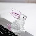 thumbnail image 4 of tasrioml Faux Crystal Rabbit Figurine Transparent Collectible Rabbit Statue Glass Art Animal Ornament Bunny Sculpture for Home Office Desk Car, 4 of 8
