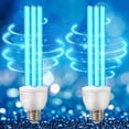 thumbnail image 2 of Paquete de 2 Bombillas Germicidas UV, Lámpara UVC de Repuesto de 25 Vatios, E26, 110 V, Bombilla de Desinfección UV para Dormitorio en Sótano., 2 of 5