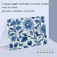thumbnail image 3 of Yayeee Toggle Light Switch Wall Plate 2-Gang 4.56"x4.48" Decorative Outlet Cover, Blue Floral Pattern, 3 of 7