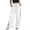 White, variant on Women's Beach Palazzo Pants Summer Linen Wide Leg Pants Loose Fit Drawstring Elastic Waist Flowy Slacks Solid Casual Pull On Trousers with Pockets White 3XL