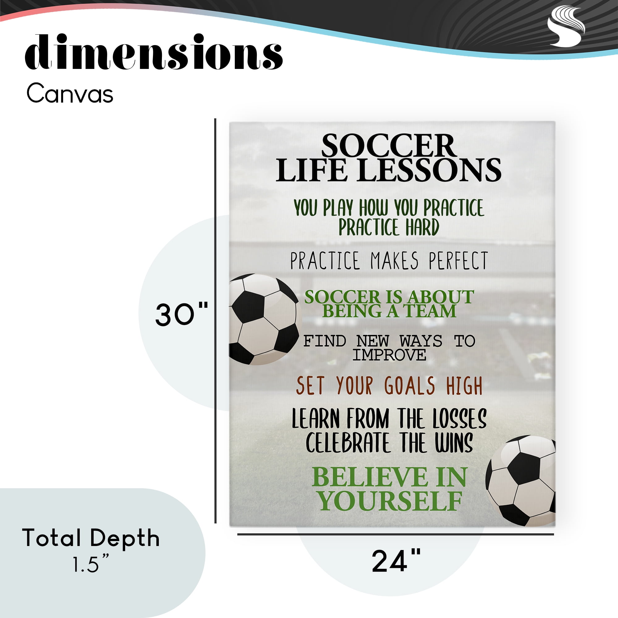 Soccer Life Lessons Canvas Wall Art, design by Kim Allen