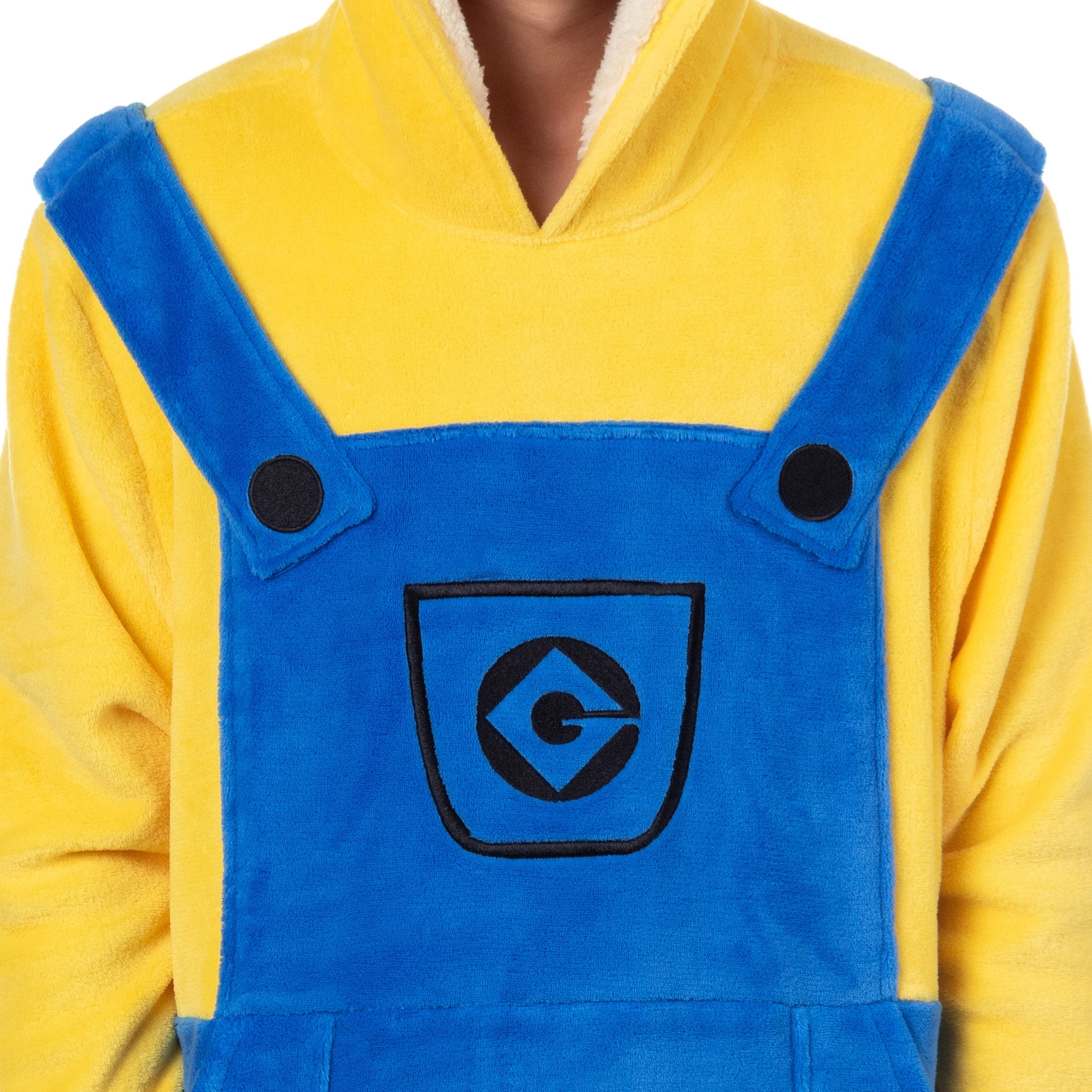 Minions Costume Adult Fleece Oversized Blanket Hoodie Sleeper Pullover Pajama Loungewear