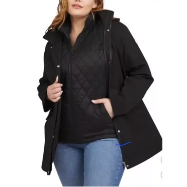 Lands' End Ladies' 3-in-1 Systems Jacket With Vest Black Size Medium