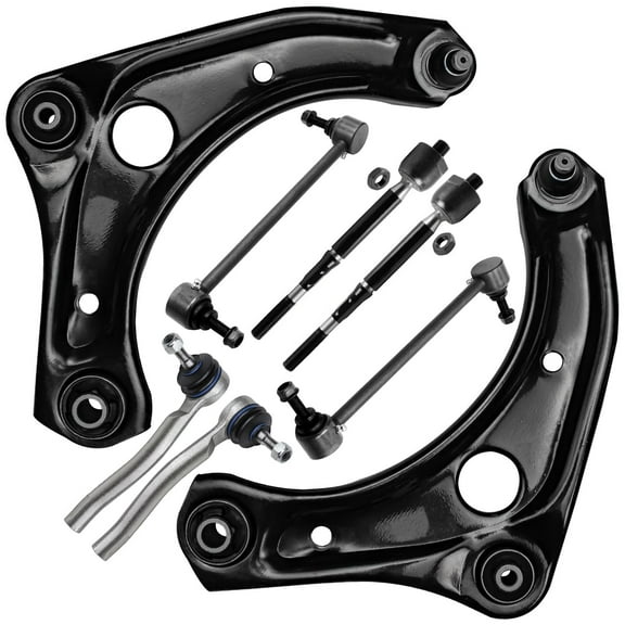 Detroit Axle - Front Control Arms for 2012-2019 Nissan Versa, 2 Lower Control Arms w/Ball Joints, 4 Inner and Outer Tie Rods, 2 Sway Bar Links, 2013 2014 2015 2016 2017 2018 Micra Replacement