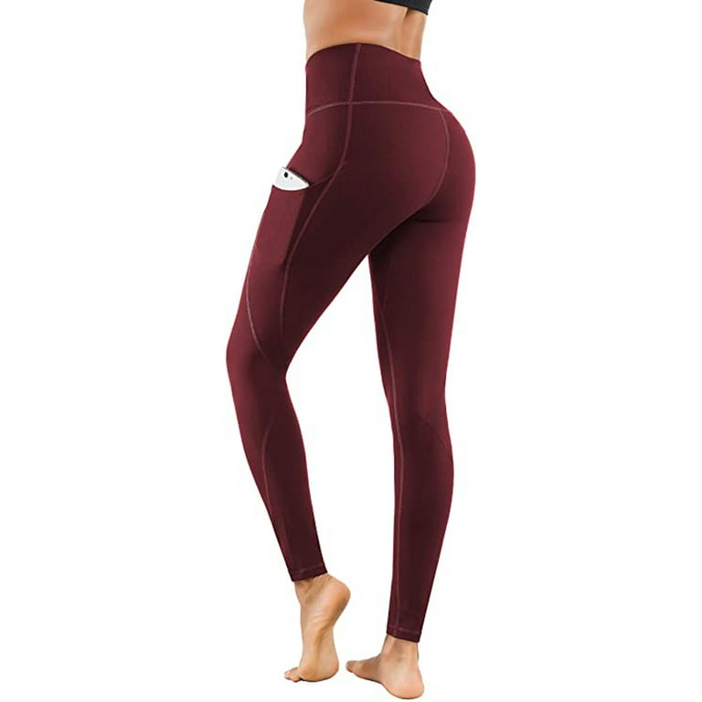 Summer Leggings for Women Lightweight Tight Elastic Quick Dry Solid Fitness  Compression Pants Red M 