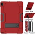 thumbnail image 5 of Mignova For Lenovo Tab E10 10.1 Inch Case, Heavy-Duty Drop-Proof and Shock-Resistant Rugged Hybrid case(with Built-in Stand), for Lenovo Tab E10 (TB-X104F) Case(Red/Black), 5 of 7