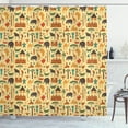 thumbnail image 1 of Ethnic Shower Curtain, Traditional African Motifs Camels Crocodiles and Giraffes Tribal Bohemian Symbols, Fabric Bathroom Set with Hooks, 69W X 75L Inches Long, Multicolor, by Ambesonne, 1 of 3