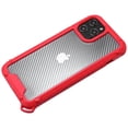 thumbnail image 5 of Apple iPhone 12 Pro Max /6.7" Phone Case Transparent Carbon Fiber Hybrid Armor Shockproof Rugged TPU Silicone Protective [CLEAR / RED] Cover for iPhone 12 PRO MAX, 5 of 6