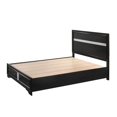 thumbnail image 6 of Contemporary Style 1pc King Storage Drawers Platform Bed Black Silver Finish Bedroom Furniture, 6 of 6