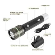 Swiss Tech Combo Flashlight, 1000 Lumen, LED, Rechargeable, IPX4 Weatherproof, Drop Resistant