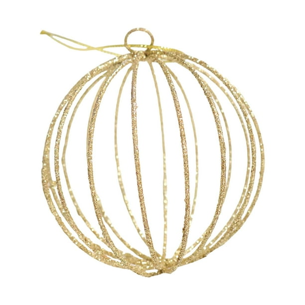 Adorno colgante para árbol de Navidad, invierno, creativo, brillante, hierro decorativo resistente Balón de Oro