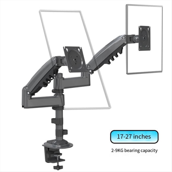 H180 Desktop Spring Monitor Arm 17-30inch Dual Monitor Holder Mount Arm Full Motion Display Stand Loading 2-9 Kgs