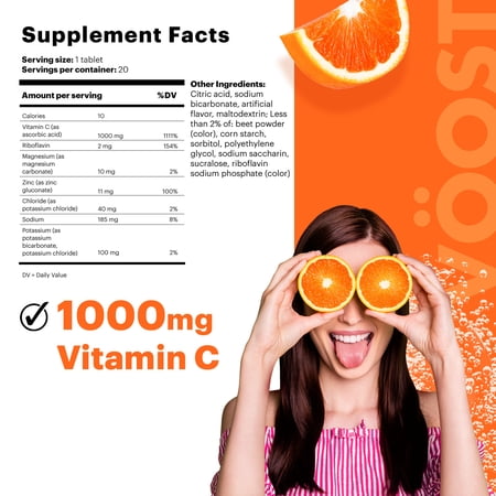 VOOST VITAMIN C EFFERVESCENT VITAMIN DRINK TABLET, BLOOD ORANGE, 20 CT