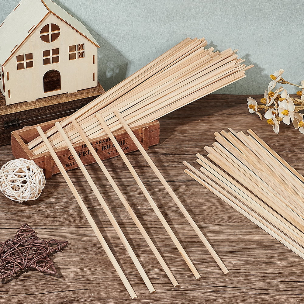 100Pcs Wood Craft Sticks Half Round Dowel Rod for Braiding Tapestry Arch Navajo White 35.1x0.7x0.35cm diy