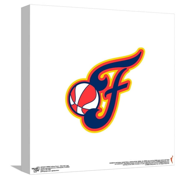 Gallery Pops WNBA Indiana Fever - Secondary Logo Canvas Wall Art, Unframed Version, 12" x 12"