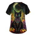 thumbnail image 3 of MLQIDK Halloween Print Scrubs for Women Nurse Uniforms Short Sleeve Halloween Nursing Tops Fun V-Neck Scrub Shirts Pumpkin Ghost Bat Printed Nurse Uniforms Black M, 3 of 4