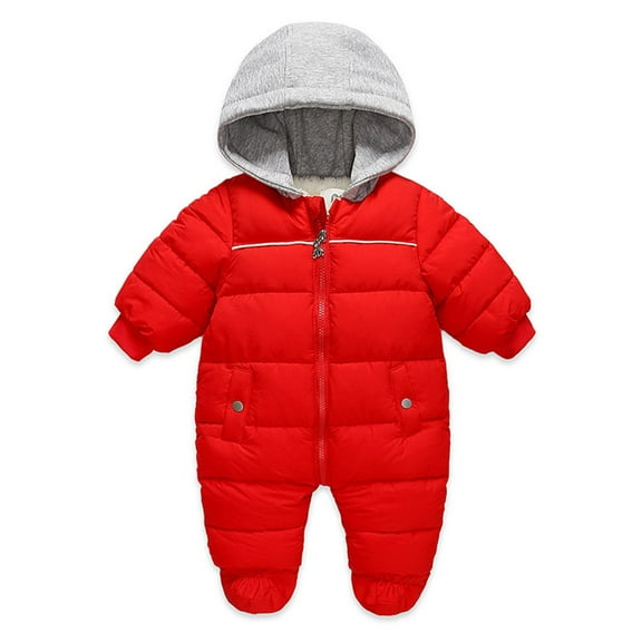 Fesfesfes Baby Kids Winter Hooded Romper Infant Outfits Set Snowsuit Athletic Bomb Style Jumpsuit Outfits Under 10$