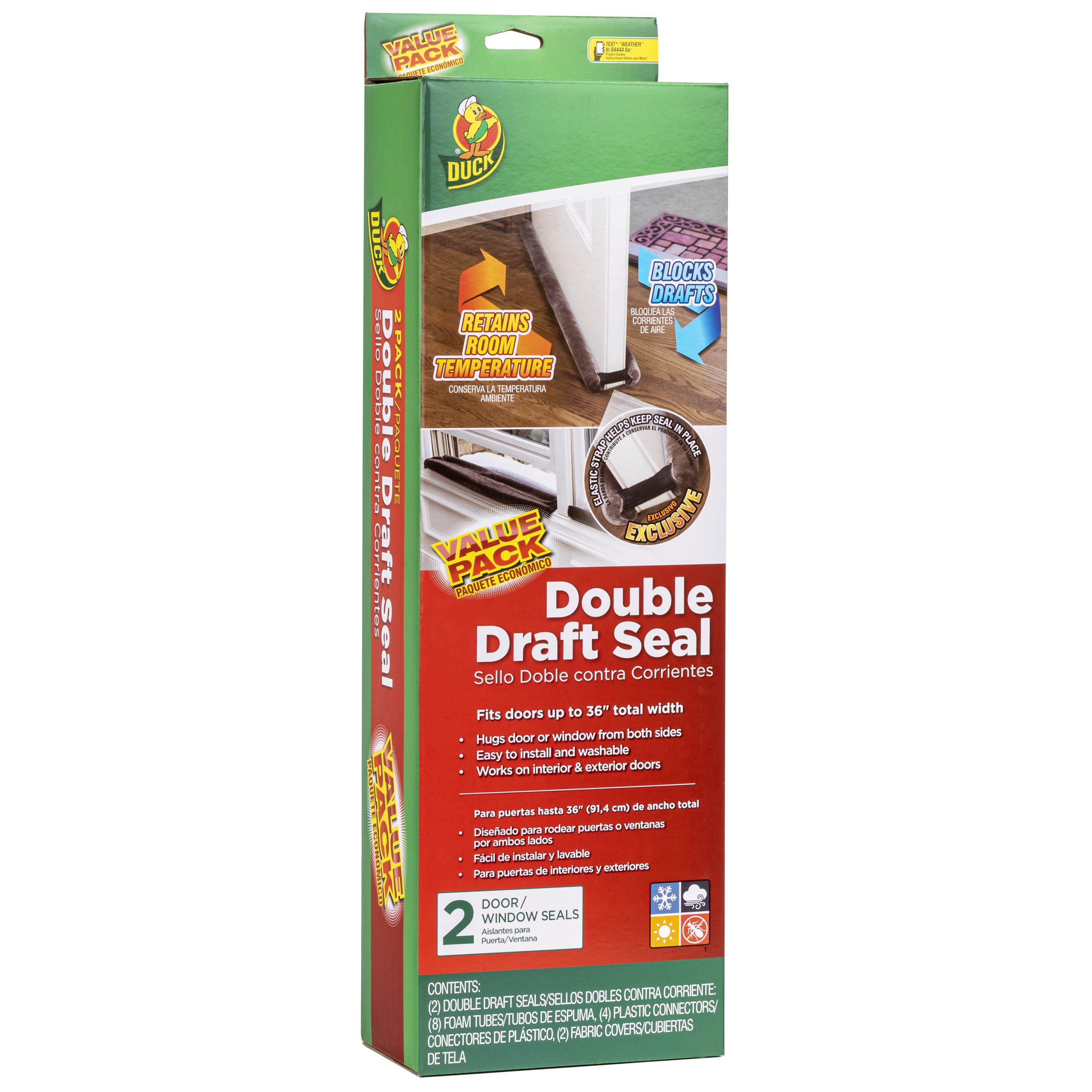 Duck Brand Dark Gray Double Draft Door Seal, 2 Pack