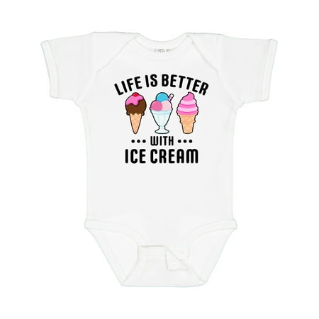 

Inktastic Life is Better with Ice Cream Gift Baby Boy or Baby Girl Bodysuit