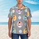 thumbnail image 2 of Balery Cute Geese Camisas hawaianas de manga corta para hombre, camisas playeras de corte holgado, camisas de vacaciones con botones,X-Large, 2 of 7