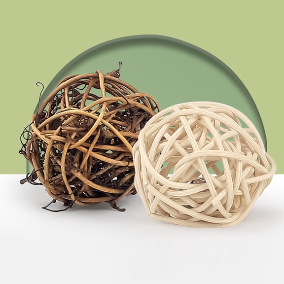 CATIEBYE 9pcs Farmhouse Rattan Multi-Color Round Decorative Tabletop Accents for Home and Office