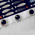 thumbnail image 4 of Feelyou Line Art Striped Fish Curtains Pack of 2 (42x84 Each) for Kids Boys Girls, Kawaii Ocean Animal Curtains Blackout, Navy, 4 of 6