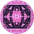 thumbnail image 1 of Ahgly Company Indoor Round Medallion Purple Traditional Area Rugs, 3' Round, 1 of 4