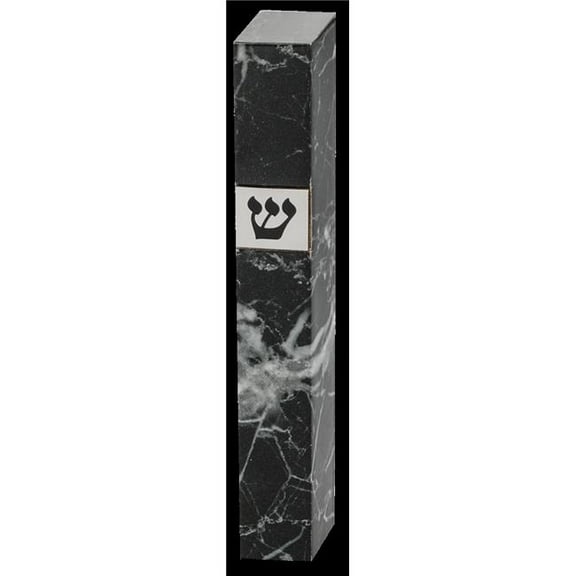 Art Judaica 23550 15 cm Wood Mezuzah Cover, Black Marble