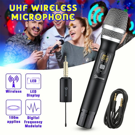 Wireless Handheld Dual Microphone System UHF 25 Channel Rechargeable