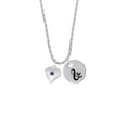 thumbnail image 2 of Delight Jewelry Silvertone Large September - Blue Crystal Heart Silvertone Script Initial Disc - & - Charm Necklace, 20"+3", 2 of 4