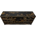 thumbnail image 4 of Oriental Furniture Black Lacquer Dresser, 72"W x 32"H, oriental design, hand crafted, exclusive item, any room item, any occasion, 4 of 5