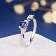 thumbnail image 4 of HeartsAndYou 0.4ct Natural Blue Sapphire Engagement Ring 14k SOLID White Gold Twist Promise, 4 of 9