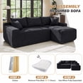 thumbnail image 5 of Lunale L-Shaped Modular Sectional Sofa with Right Chaise, No Assembly Required, Boneless Polyester Cloud Couch for Living Room, Gray, 5 of 10