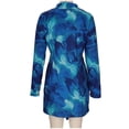 thumbnail image 4 of Oplxuo Women's Sexy Faux Wrap V Neck Collar Long Sleeve Mini Shirt Dress Casual Loose Blouses, 4 of 4