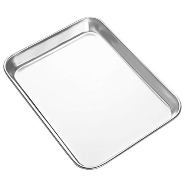 HEAHYSI Mini Stainless Steel Baking Sheets,Small Cookie Sheets, Toaster